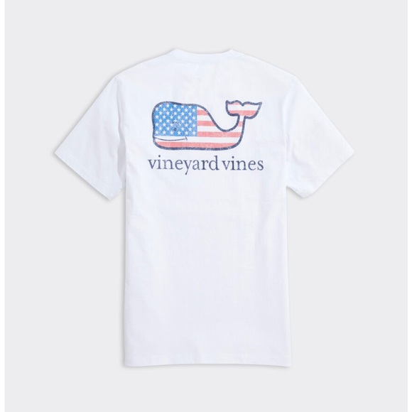 Vineyard Vines Flag Whale Short Sleeve Pocket Tee - Men’s Small - Picture 2 of 8